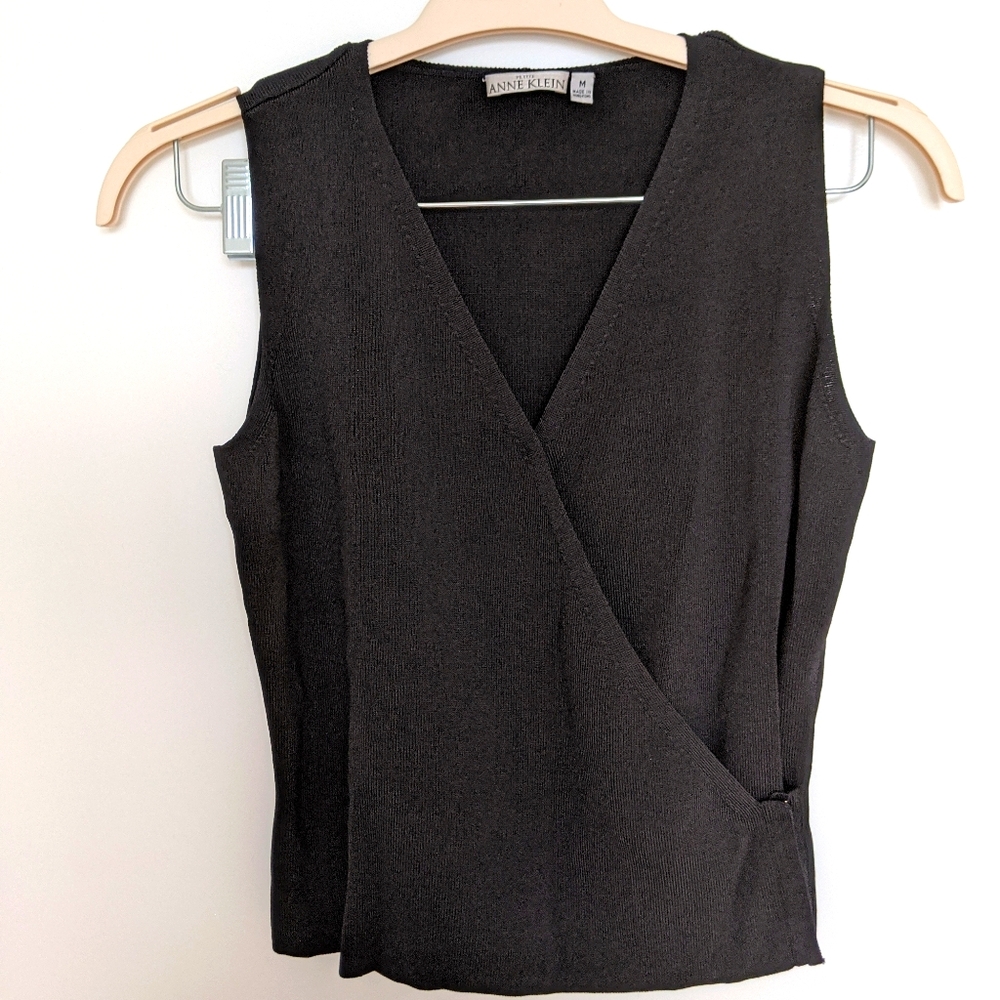 Anne Klein Faux Wrap Sleeveless Blouse